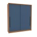 Guarda-Roupa Casal Valência 2 Portas 2 Gavetas Freijó/Azul - Politorno