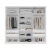 Guarda-Roupa Casal Valência 3 Portas 4 Gavetas Branco/Cinza - Politorno