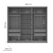 Guarda-Roupa Casal Valência 3 Portas 4 Gavetas Branco/Cinza - Politorno