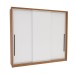 Guarda-Roupa Casal Valência 3 Portas 4 Gavetas Freijó/Branco - Politorno