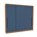 Guarda-Roupa Casal Valência 3 Portas 4 Gavetas Freijó/Azul - Politorno