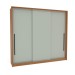 Guarda-Roupa Casal Valência 3 Portas 4 Gavetas Freijó/Verde - Politorno