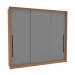 Guarda-Roupa Casal Valência 3 Portas 4 Gavetas Freijó/Cinza - Politorno