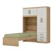 Guarda-Roupa Solteiro Dream 4 Portas 3 Gavetas Castanho/Off White - pnr Móveis