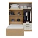 Guarda-Roupa Solteiro Dream 4 Portas 3 Gavetas Castanho/Off White - pnr Móveis