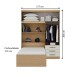 Guarda-Roupa Solteiro Dream 4 Portas 3 Gavetas Castanho/Off White - pnr Móveis