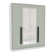 Guarda-Roupa Casal Valência 4 Portas 4 Gavetas com Espelho Branco/Verde - Politorno