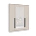 Guarda-Roupa Casal Valência 4 Portas 4 Gavetas com Espelho Branco/Creme - Politorno