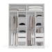 Guarda-Roupa Casal Valência 4 Portas 4 Gavetas com Espelho Branco/Cinza - Politorno