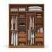 Guarda-Roupa Casal Valência 4 Portas 4 Gavetas com Espelho Freijó/Branco - Politorno