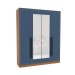 Guarda-Roupa Casal Valência 4 Portas 4 Gavetas com Espelho Freijó/Azul - Politorno