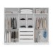 Guarda-Roupa Valência 6 Portas 4 Gavetas com Espelho Branco/Cinza - Politorno