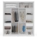 Guarda-Roupa Casal Valência 2 Portas 2 Gavetas com Espelho Branco/Verde - Politorno