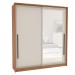 Guarda-Roupa Casal Valência 2 Portas 2 Gavetas com Espelho Freijó/Creme - Politorno