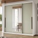 Guarda-Roupa Casal Valência 3 Portas 4 Gavetas com Espelho Branco/Verde - Politorno
