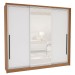 Guarda-Roupa Casal Valência 3 Portas 4 Gavetas com Espelho Freijó/Branco - Politorno