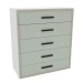 Cômoda Valência 5 Gavetas Branco/Verde - Politorno