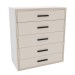 Cômoda Valência 5 Gavetas Branco/Creme - Politorno