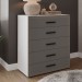 Cômoda Valência 5 Gavetas Branco/Cinza - Politorno