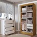 Guarda-Roupa Solteiro Lupin 2 Portas 2 Gavetas e Cômoda 4 Gavetas Marrocos/Off White/Branco - Panorama Móveis