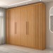 Guarda-Roupa Casal Rúbeo 6 Portas 3 Gavetas Ripado Cinamomo Estrutura Premium 15mm - Panorama Móveis