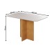 Mesa de Madeira Madrid 120 Cm com Vidro Cinamomo/Off White - Pnr Móveis