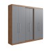 Guarda-Roupa Casal Oxford 6 Portas 2 Gavetas Freijó/Cinza - Irm Móveis