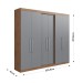 Guarda-Roupa Casal Oxford 6 Portas 2 Gavetas Freijó/Cinza - Irm Móveis