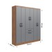 Guarda-Roupa Solteiro Laguna 7 Portas 1 Gaveta Freijo/Cinza - Irm Móveis