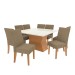 Mesa de Jantar 8 Lugares Beatriz com Vidro Canela/Off White/Capuccino - Kappesberg Jantar