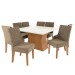 Mesa de Jantar 8 Lugares Beatriz com Vidro Canela/Off White/Bege - Kappesberg Jantar