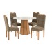 Mesa de Jantar 4 Lugares Dafine com Vidro Canela/Off White/Bege - Kappesberg Jantar