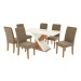 Mesa de Jantar 6 Lugares Ingrid com Vidro Canela/Off White/Bege - Kappesberg Jantar