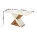 Mesa de Jantar 6 Lugares Ingrid com Vidro Canela/Off White/Bege - Kappesberg Jantar