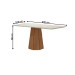 Mesa de Jantar 8 Lugares Tiffany com Vidro Canela/Off White/Amendoa - Kappesberg Jantar