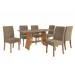 Mesa de Jantar 6 Lugares Elise com Vidro Freijo/Bronze/Capuccino - Kappesberg Jantar