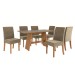 Mesa de Jantar 6 Lugares Elise com Vidro Freijo/Bronze/Bege - Kappesberg Jantar