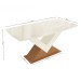 Mesa de Jantar 6 Lugares Camélia com Vidro Canela/Off White/Capuccino - Kappesberg Jantar