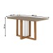 Mesa de Jantar 6 Lugares Nadine com Vidro Canela/Freijo/Bronze Marrom - Kappesberg Jantar