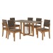 Mesa de Jantar 6 Lugares Nadine com Vidro Canela/Freijo/Bronze Marrom - Kappesberg Jantar