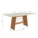Mesa de Jantar 6 Lugares Fiorella com Vidro Canela/Off White/Capuccino - Kappesberg Jantar