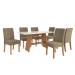 Mesa de Jantar 6 Lugares Fiorella com Vidro Canela/Off White/Capuccino - Kappesberg Jantar