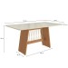 Mesa de Jantar 6 Lugares Fiorella com Vidro Canela/Off White/Bege - Kappesberg Jantar