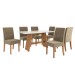 Mesa de Jantar 6 Lugares Fiorella com Vidro Canela/Off White/Bege - Kappesberg Jantar