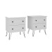 Mesa de Cabeceira Fort Kit 2 Mesas de Cabeceira 100% Mdf Branco - Manbel