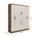 Guarda-Roupa Solteiro Laguna 7 Portas 1 Gaveta Itauba/Off White - Irm Móveis
