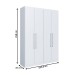 Guarda-Roupa Solteiro Oxford 4 Portas 2 Gavetas Branco- Irm Móveis