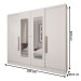 Guarda-Roupa Solteiro Adam 4 Portas 2 Gavetas com Espelho Branco  - Panorama Móveis
