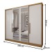 Guarda-Roupa Casal Adam Plus 4 Portas 2 Gavetas com Espelho Marrocos/Off White - Panorama Móveis