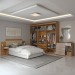 Quarto Completo Casal Aconchego 7 Portas 11 Gavetas Cinamomo/Off White Estrutura Premium 15mm - Panorama Móveis